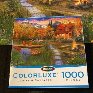 Log cabin 1,000 piece puzzle.